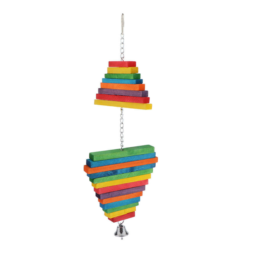 Birds Wooden Blocks Chew Hanging Toys For Small to Large Birds Parrots