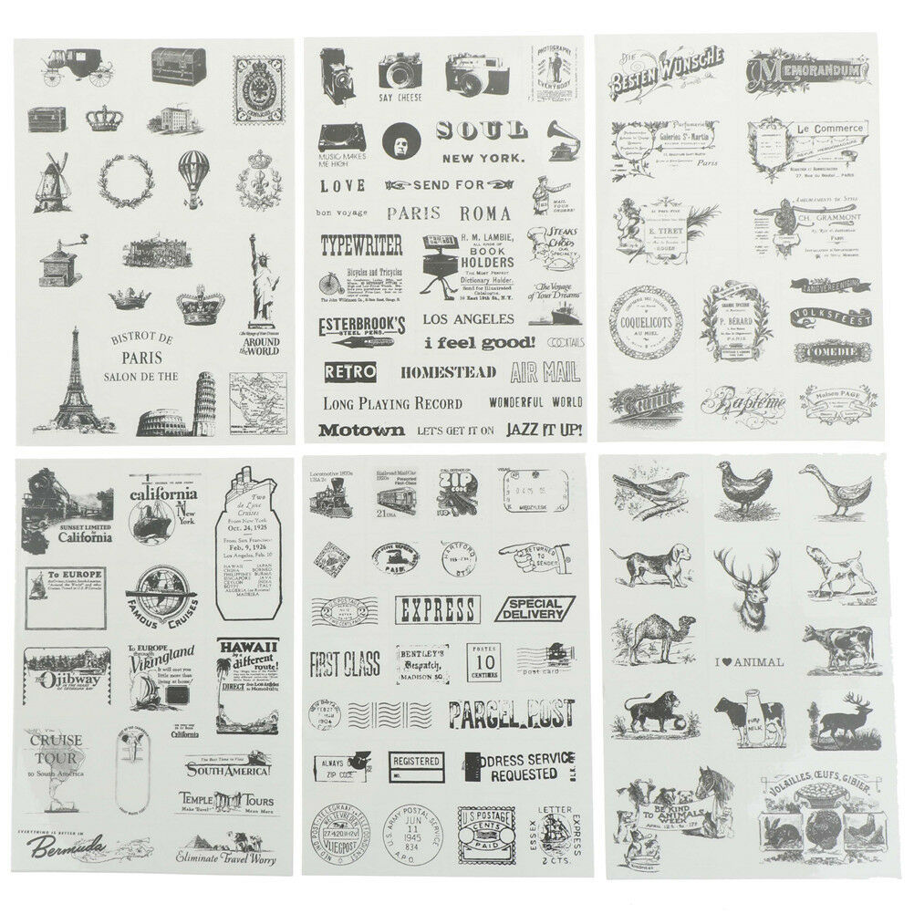 6Pcs/set Retro Tower Stickers For DIY Scrapbooking Planner Cardmaking-Jou.l8