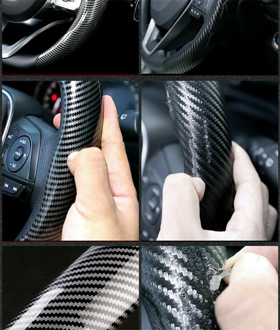 2x Carbon Fiber Car Steering Wheel Booster Cover Non-Slip Accessories Universal