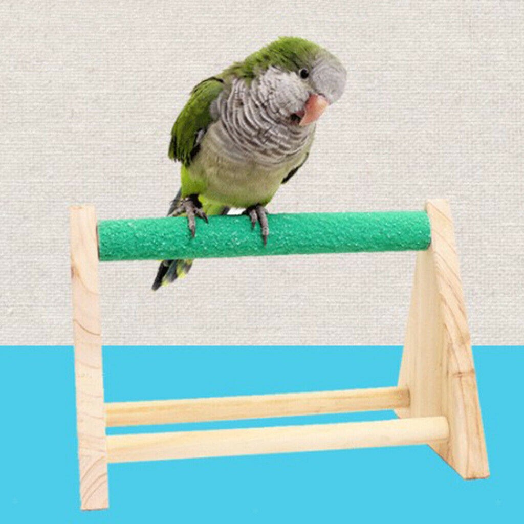 Wood Pet Parrots Perch Tabletop Bird Stand for Lovebirds Macaws Chicken