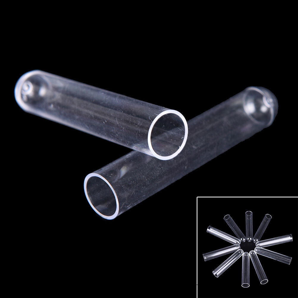 New 10pcs 12*60mm Clear Plastic Test Tubes Hard plastic test  trial t.l8
