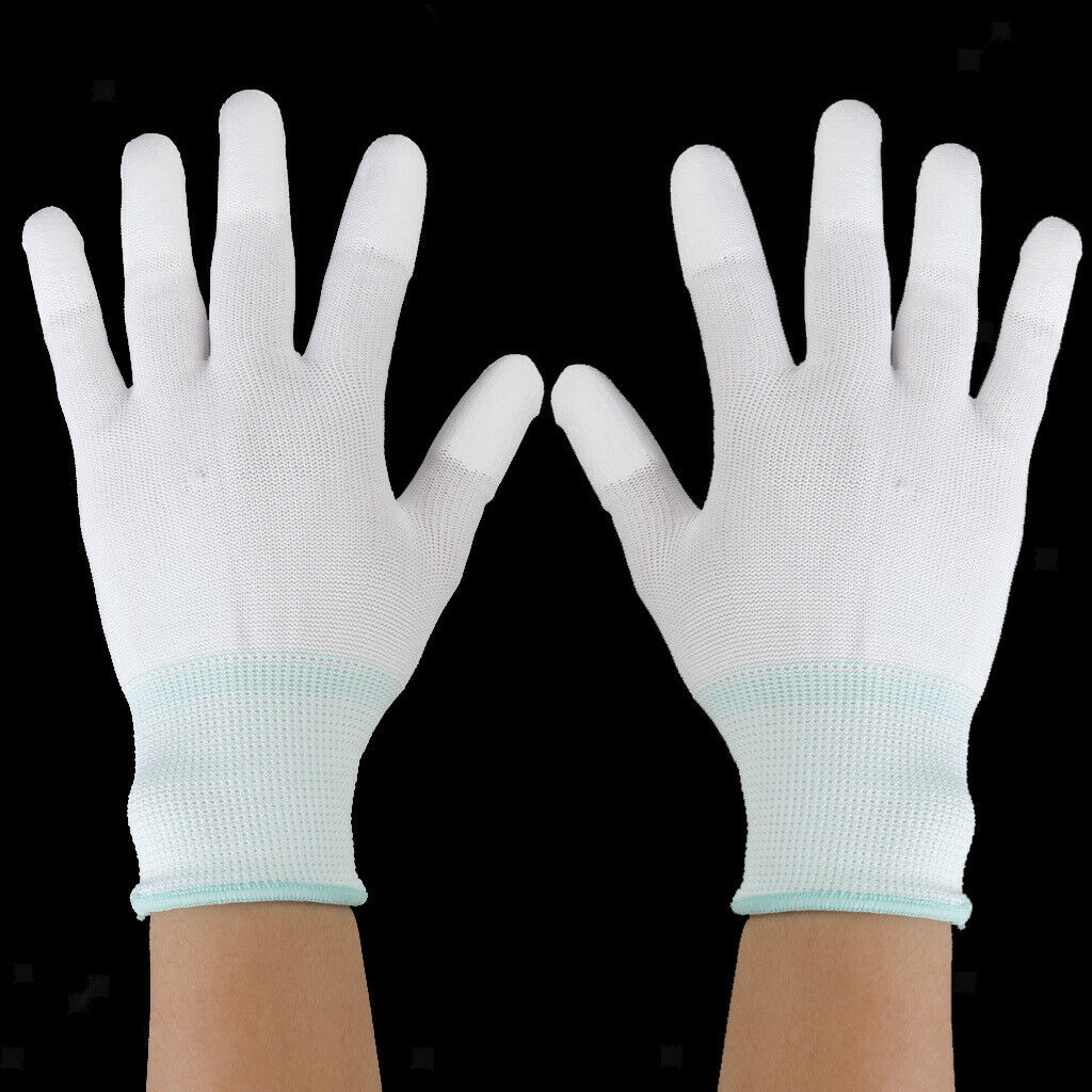 2 Pairs Nylon Quilting Gloves for Machine Quilters Quilting Sewing M White