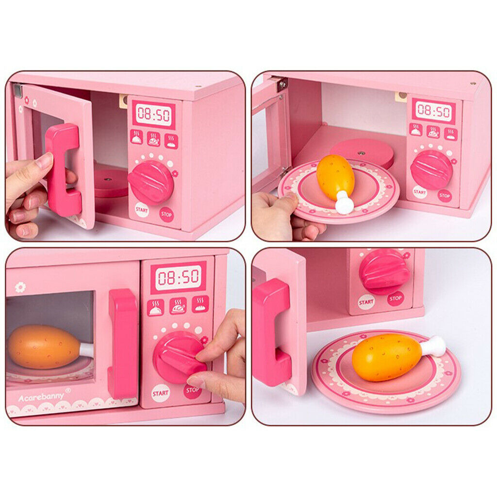 Microwave Toys Simulation Pretend Play Kids Oven Early Preschool Play House