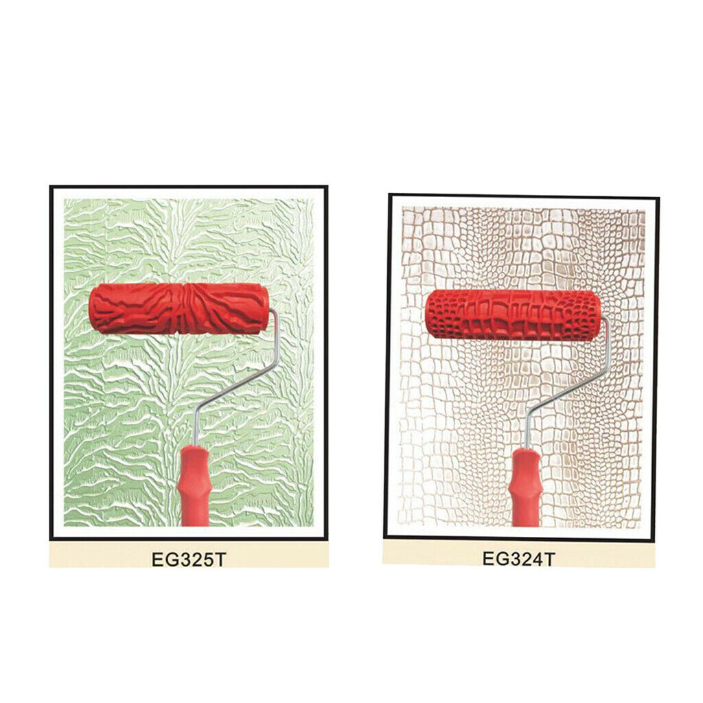 Set 2 Pcs 7 '' Embossed Pattern Painting Roller Brush Tool Wall DIY Decor 3 #