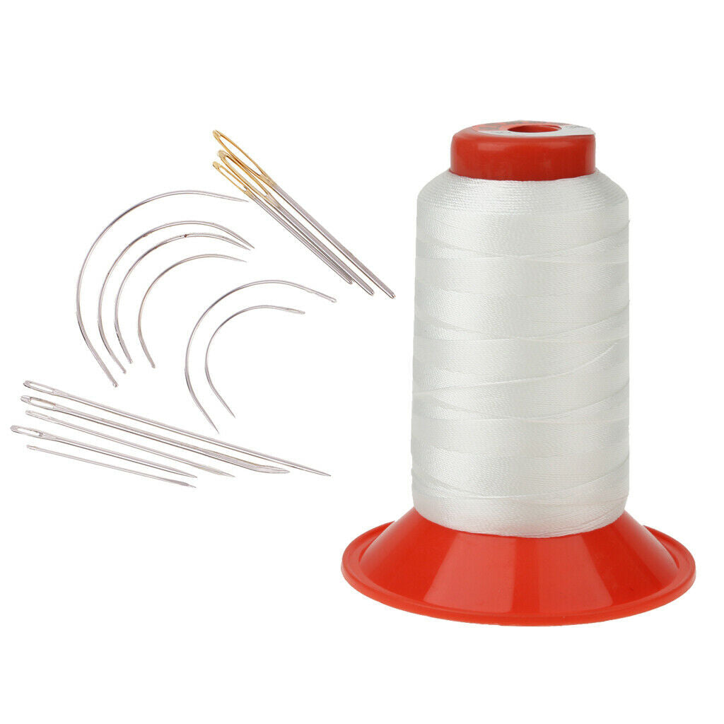 Strong Upholstery Thread Bonded Nylon Sewing Spool with 14Pcs Curved Needles Kit