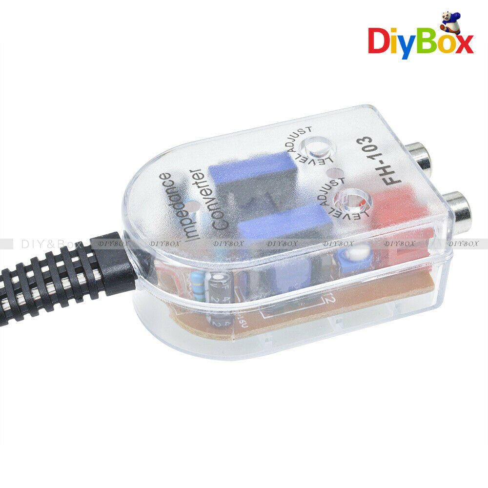Level Car Speaker High to Low Impedance Converter Adjustable 2 Channel Line Out