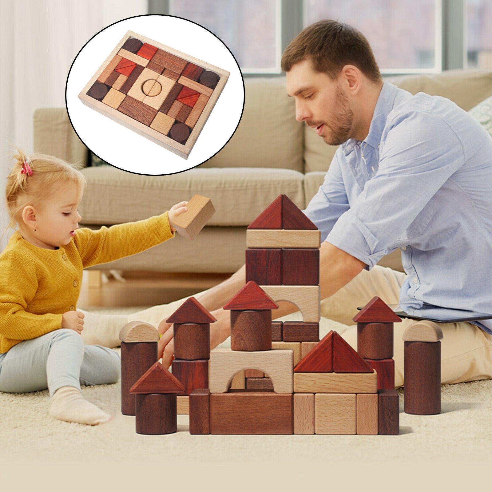 Kids Building Blocks Toys Educational Geometric Shapes Recognition Learning
