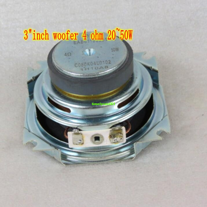 2pcs 3"inch 4ohm 20~50W Woofer Bass speaker Loudspeaker Warp angle Audio Parts