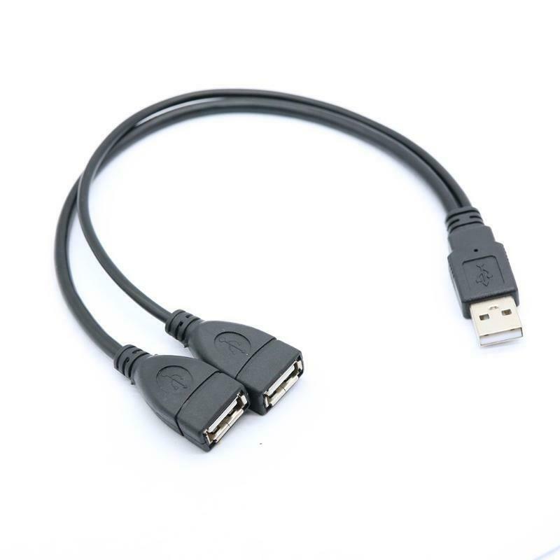 Universal USB Splitter Y Cable 1 Male to 2 Female Extension Cord Connector