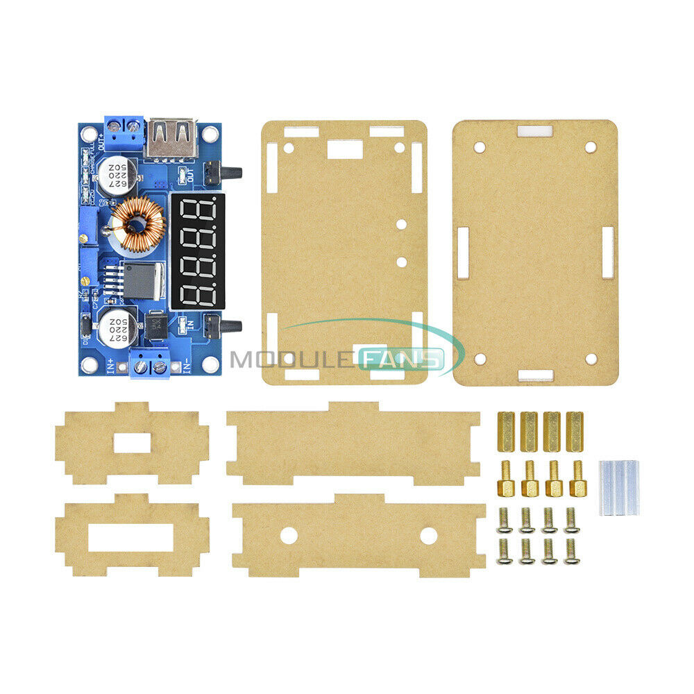 USB Voltmeter LED Drive 5A CC/CV Step down Lithium Charger Power Module w/ CASE