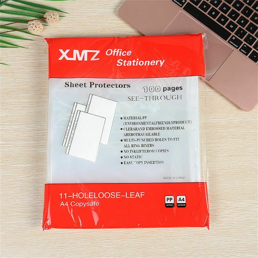 Box Organizer Tool Loose Leaf Paper Protectors Document Holder Storage Pockets