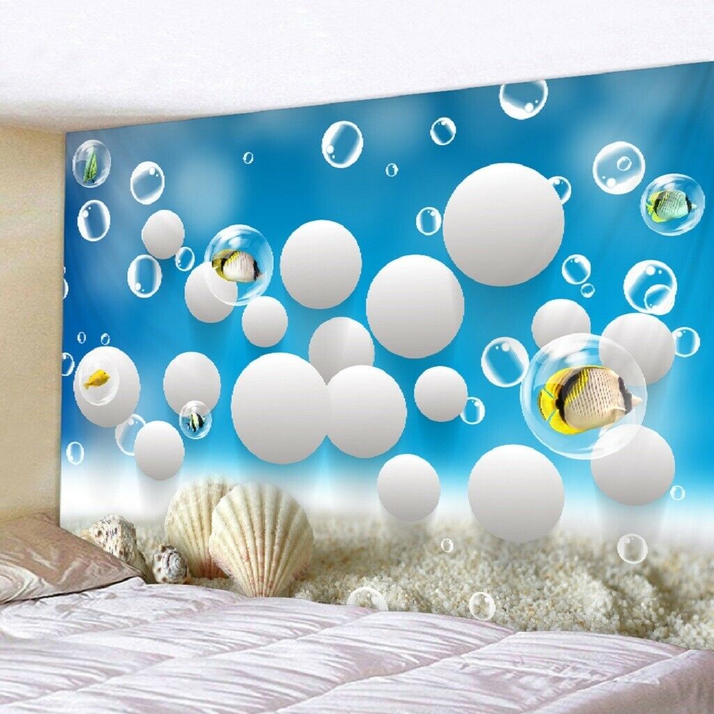 Digital Printed Undersea World Wall Hanging Tapestry Living Room 200x150cm