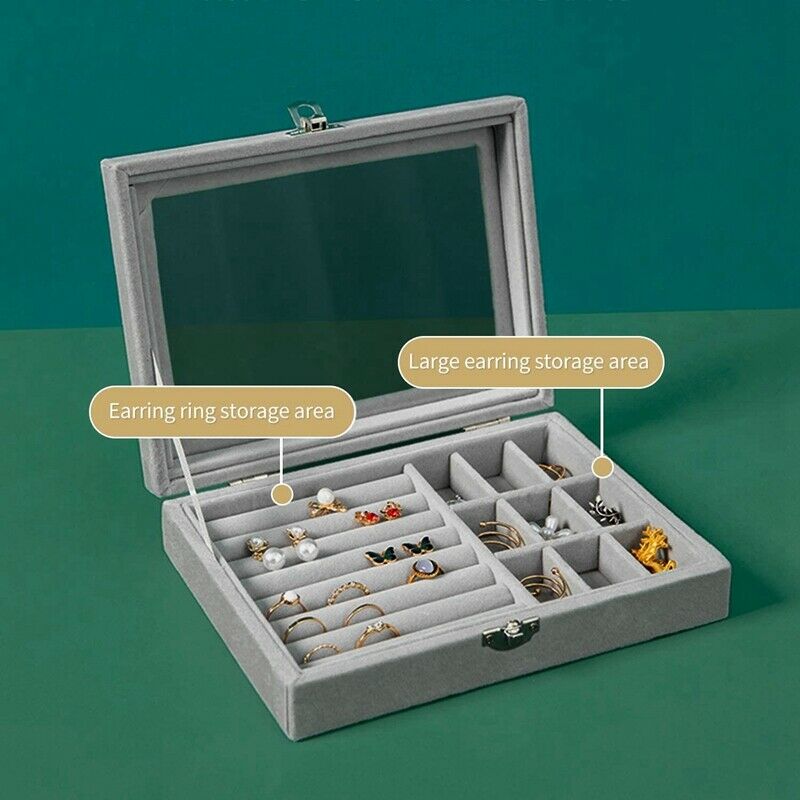 Jewelry Organizer Box for Women Girl Travel Ear Storage Case Tray Holder forK7Z9