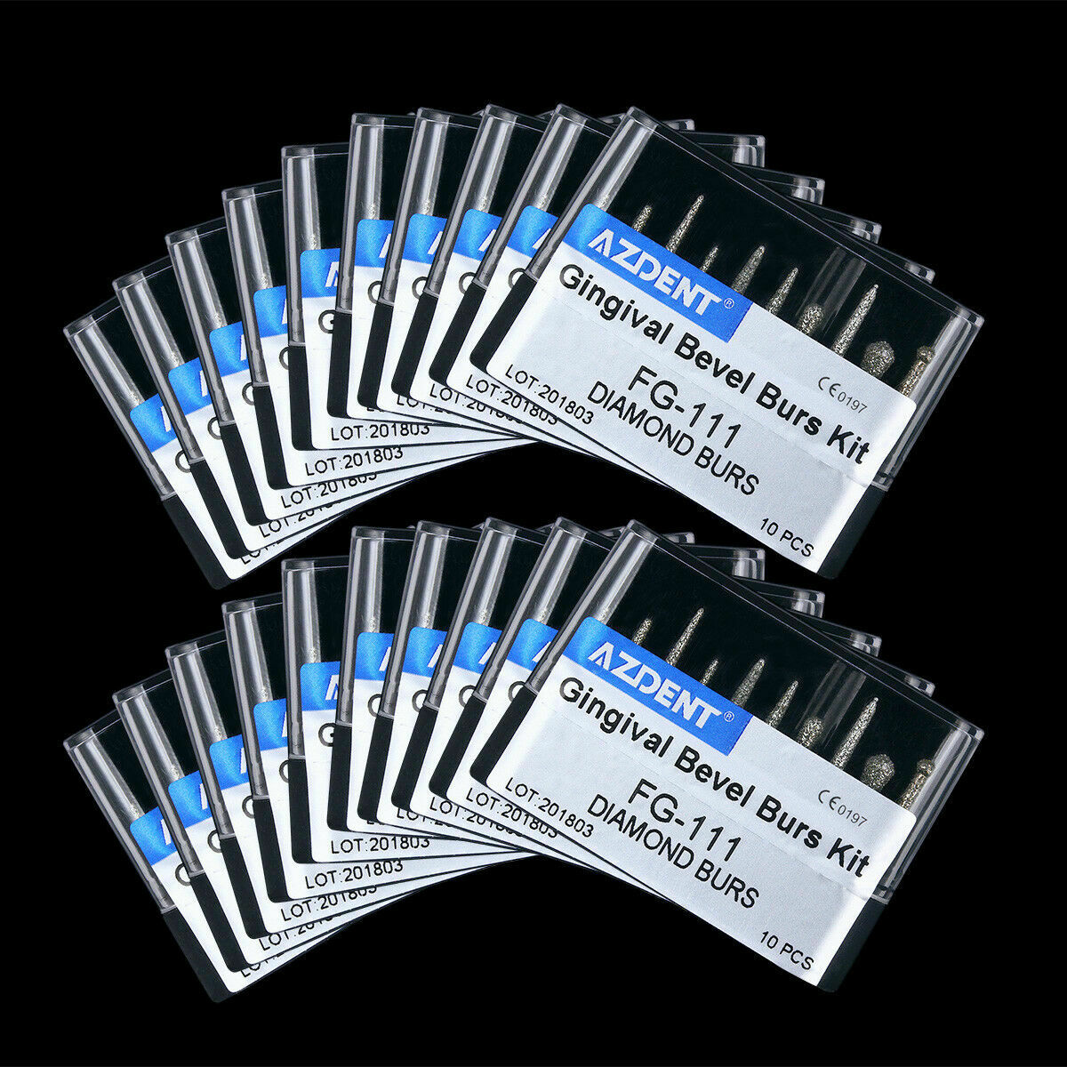 50 X Dental FG-111 Diamond Bus Gingival Bevel For High Speed Handpiece 10Pc/Kit