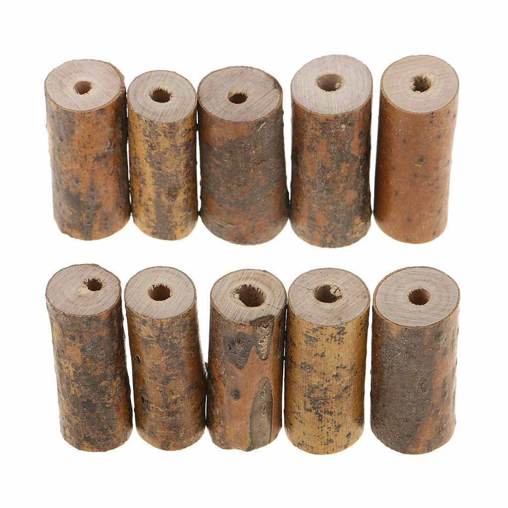 10 Pieces Drilled Natural Pine Wood Sticks DIY