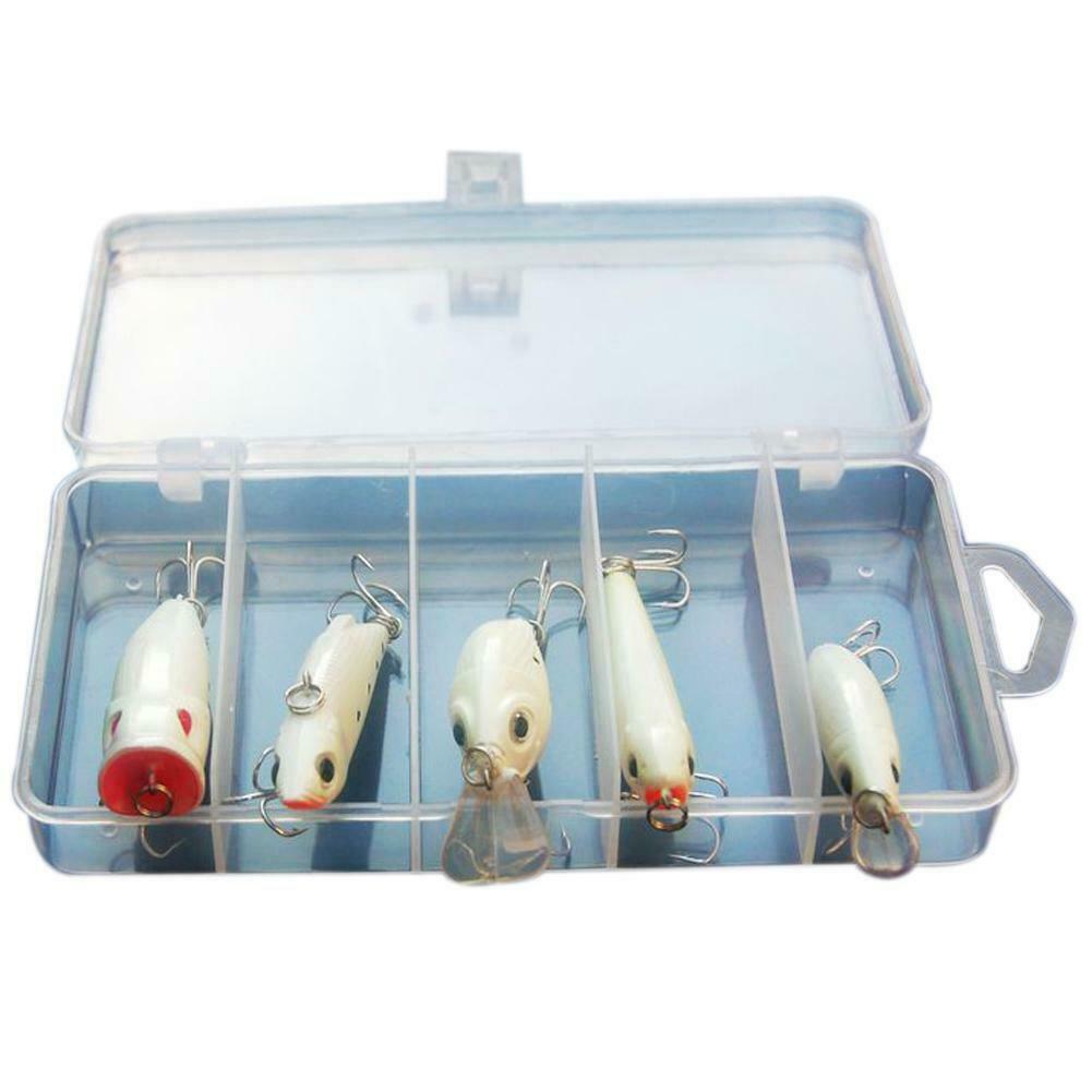 Night Fishing Bait Kit Luminous VIB Popper Crank Minnow Pencil Glow Lure  @