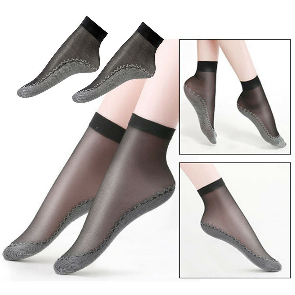 40pcs Lady Chinlon Silk Summer Socks Lace Soft Wicking Anti-Slip Socks