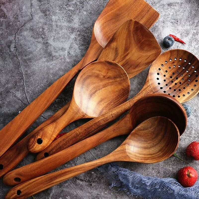Kitchen Utensils Set, Wooden Spoons for Cooking Non-Stick Pan Kitchen Tool WooP8
