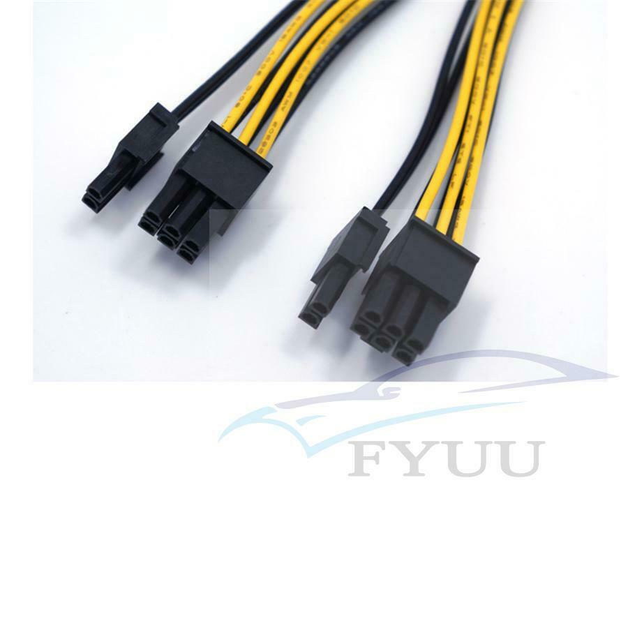 10X PCI-E 8p Female to 2Port Dual 8pin 6+2p Male GPU Video Card Power Cable 22cm