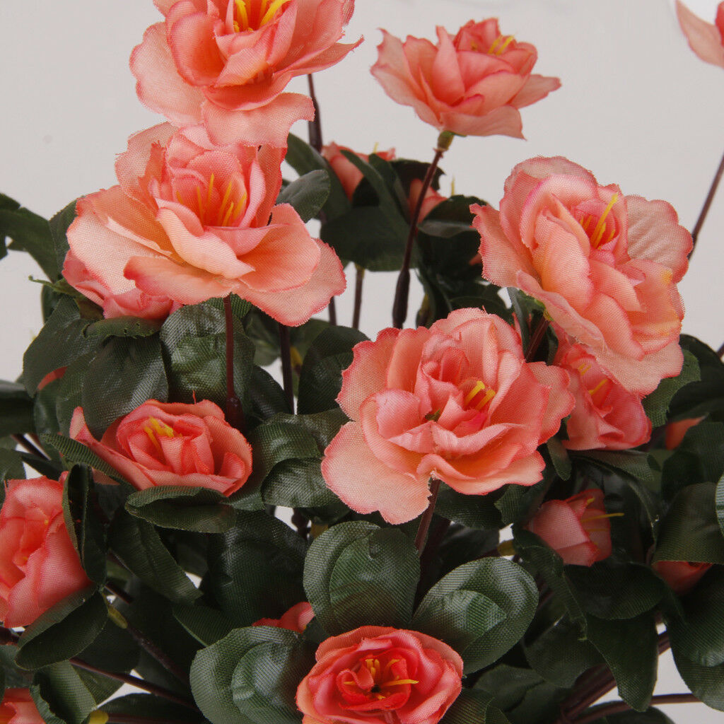 2 xArtificial False Azalea 18 Head Flowers Home Party Garden Decor Dark Pink