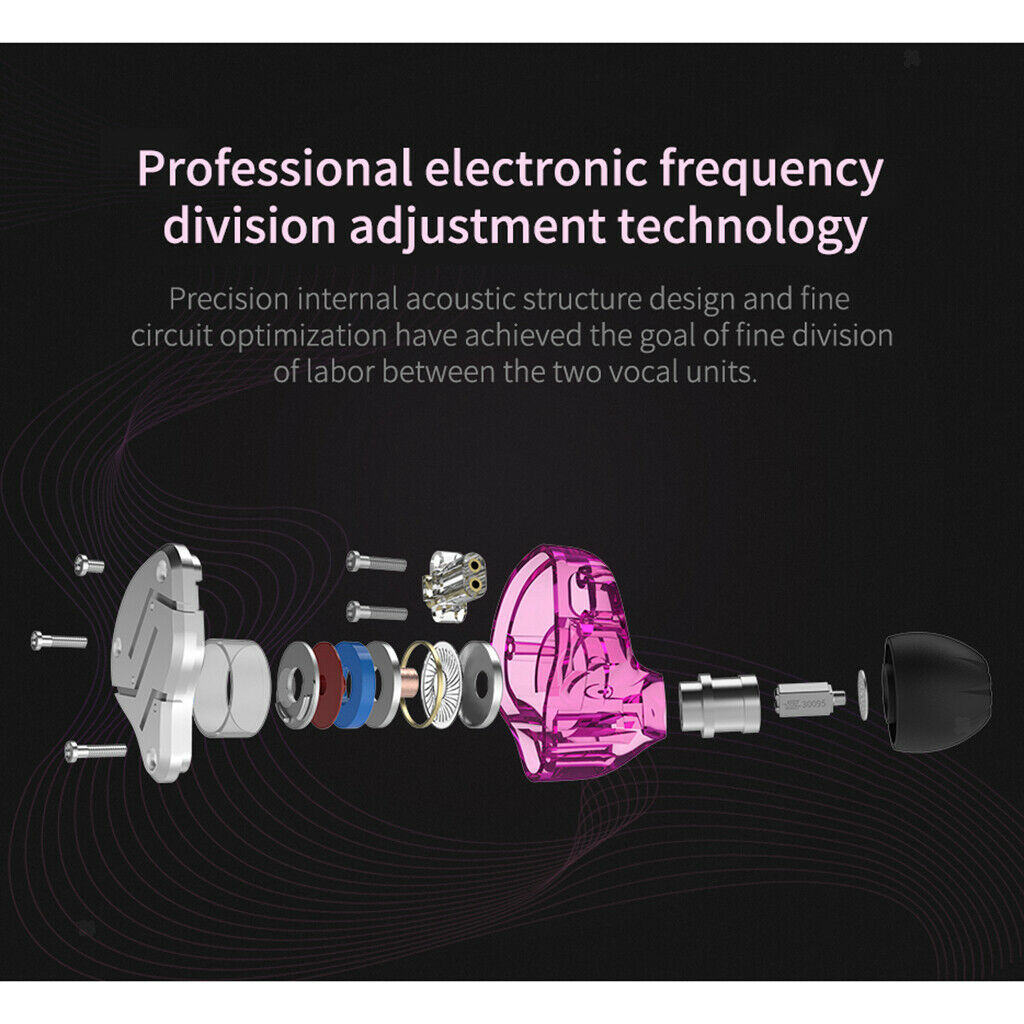 3.5mm 1BA In-Ear Stereo Headphone Headset Earphone Earbuds Remote Mic  Purple
