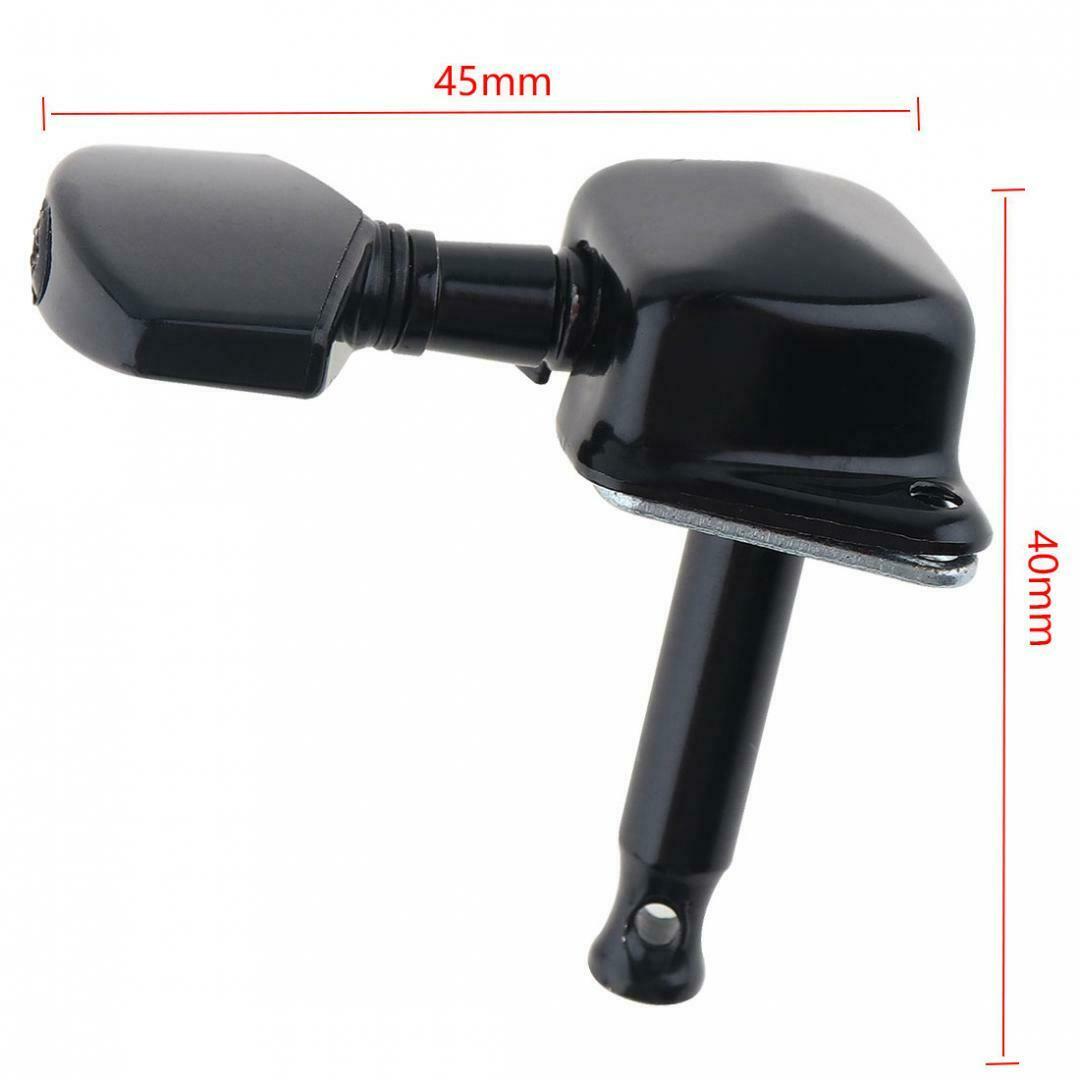 6pcs Black Guitar Tuning Pegs Aluminum Alloy Semi-closed Machine Heads Tuners