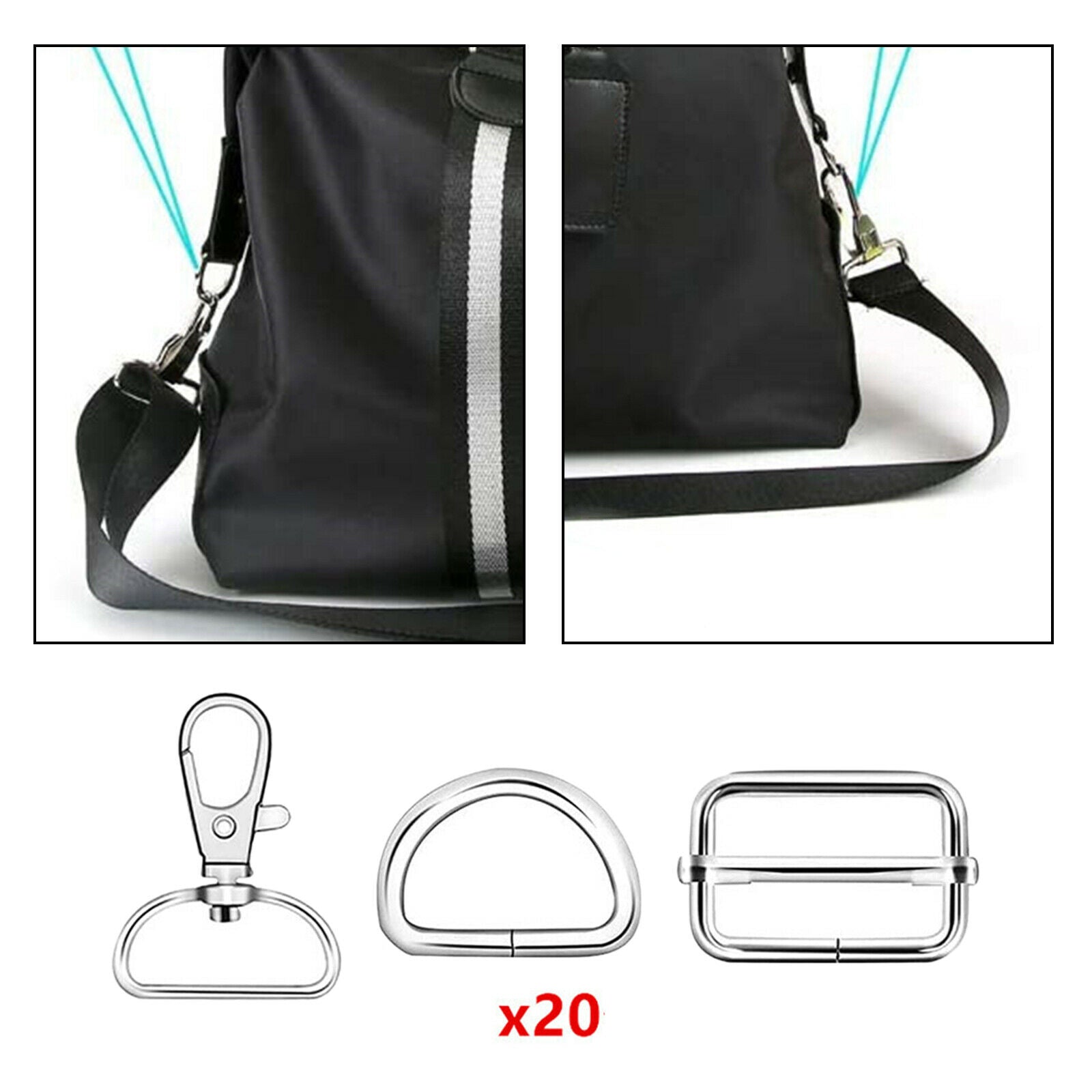 60pcs/set Key Chain Keychain Keyring Bags Straps Projects Jewelry Making