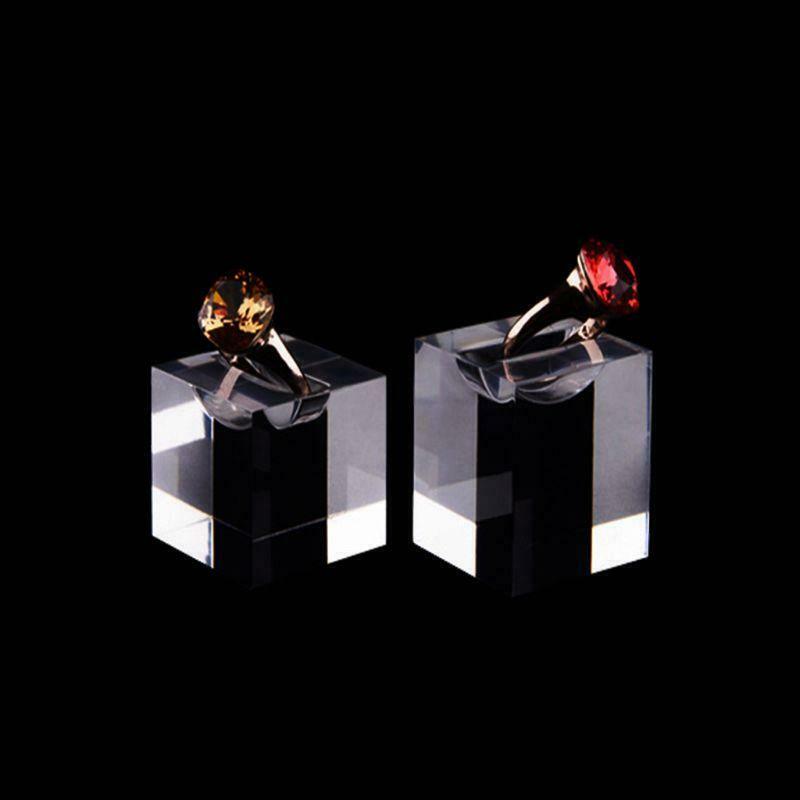 Acrylic Square Jewelry Holder Necklace Rings Display Stand Pad Photography Prop
