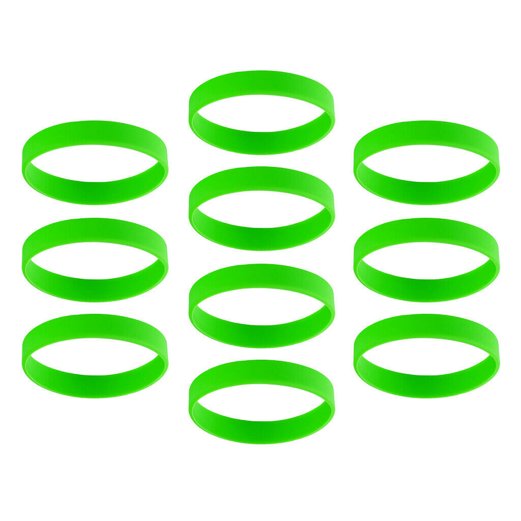 10 PCS/Pack Blank Silicone Wristbands Fashion Rubber Bracelet Green