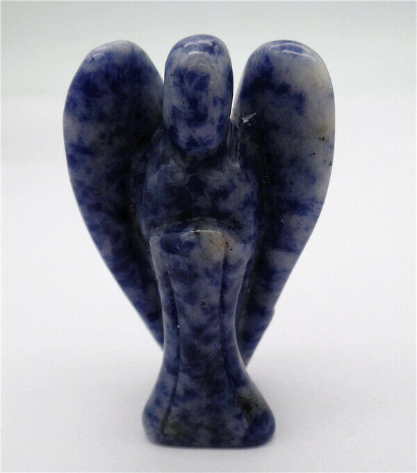 51x30x19mm Natural Blue Sodalite Carved Angel Statue Healing Decoration HH8110