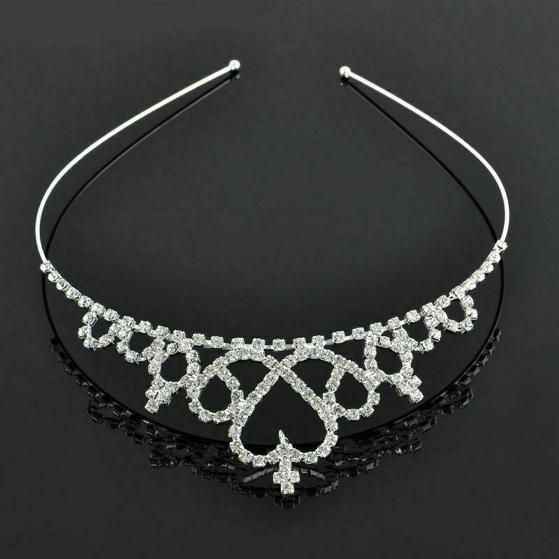 Girl Kids Bridal Bridemaid Princess Crystal bling Hair Crown Head band Tiara UK