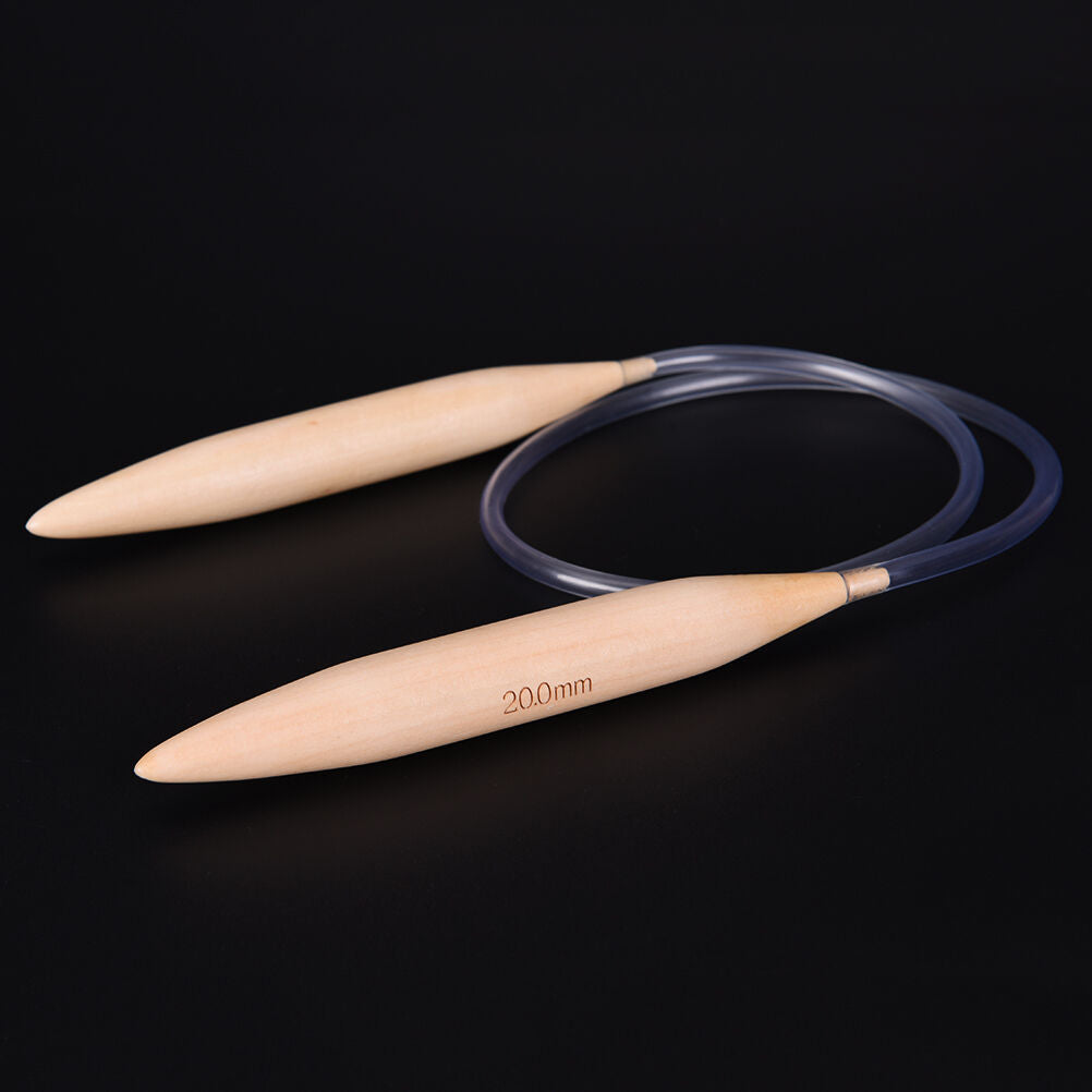 Bamboo Fixed Circular Knitting Needle Pin 32" 80cm Length 20mm Size  `jJC.l8