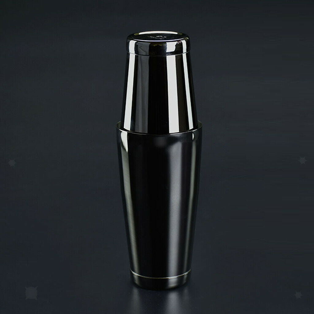 Stainless Steel 800ml Boston Can & 500ml Flair Tin set Cocktail Tools Black
