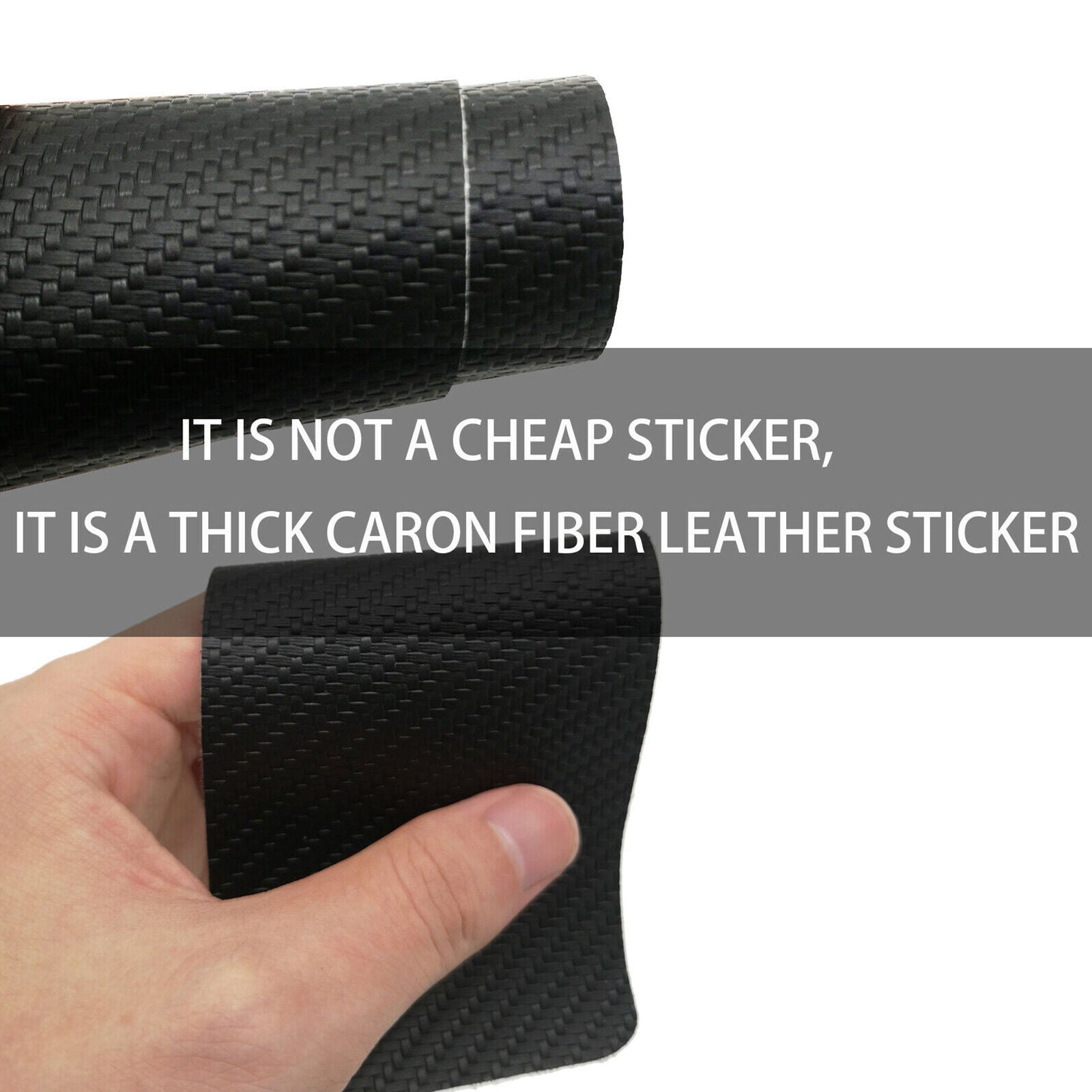Carbon Fiber Leather Car Door Sill Cover Protector for Ford Super Duty 4 Pcs
