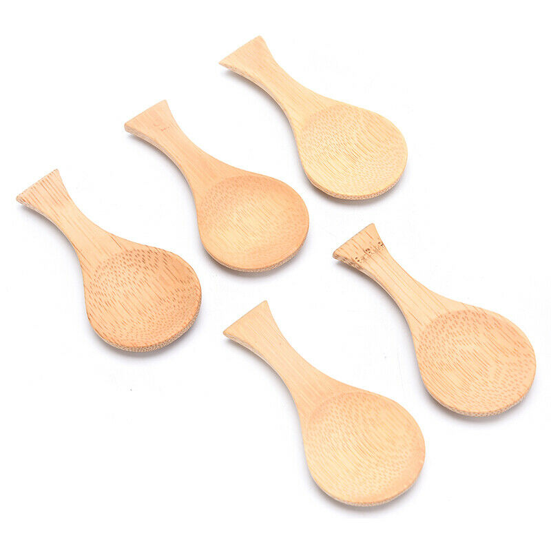 5PCS Small Wooden Salt Spoon Solid Wood Condiments Spoon Handmade Teaspo.l8