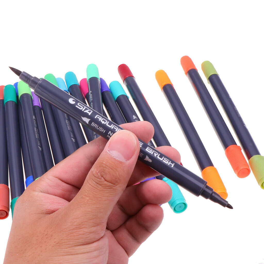 80 colors brush pen set with two pointed watercolors brush pens watercolor