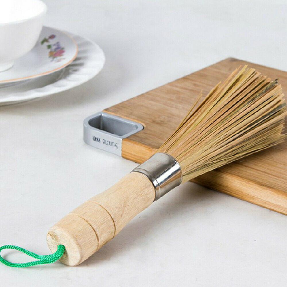 1Pcs Wash Pot Brush Handmade Wash Brush Natural Bamboo Convenient for Kitchen