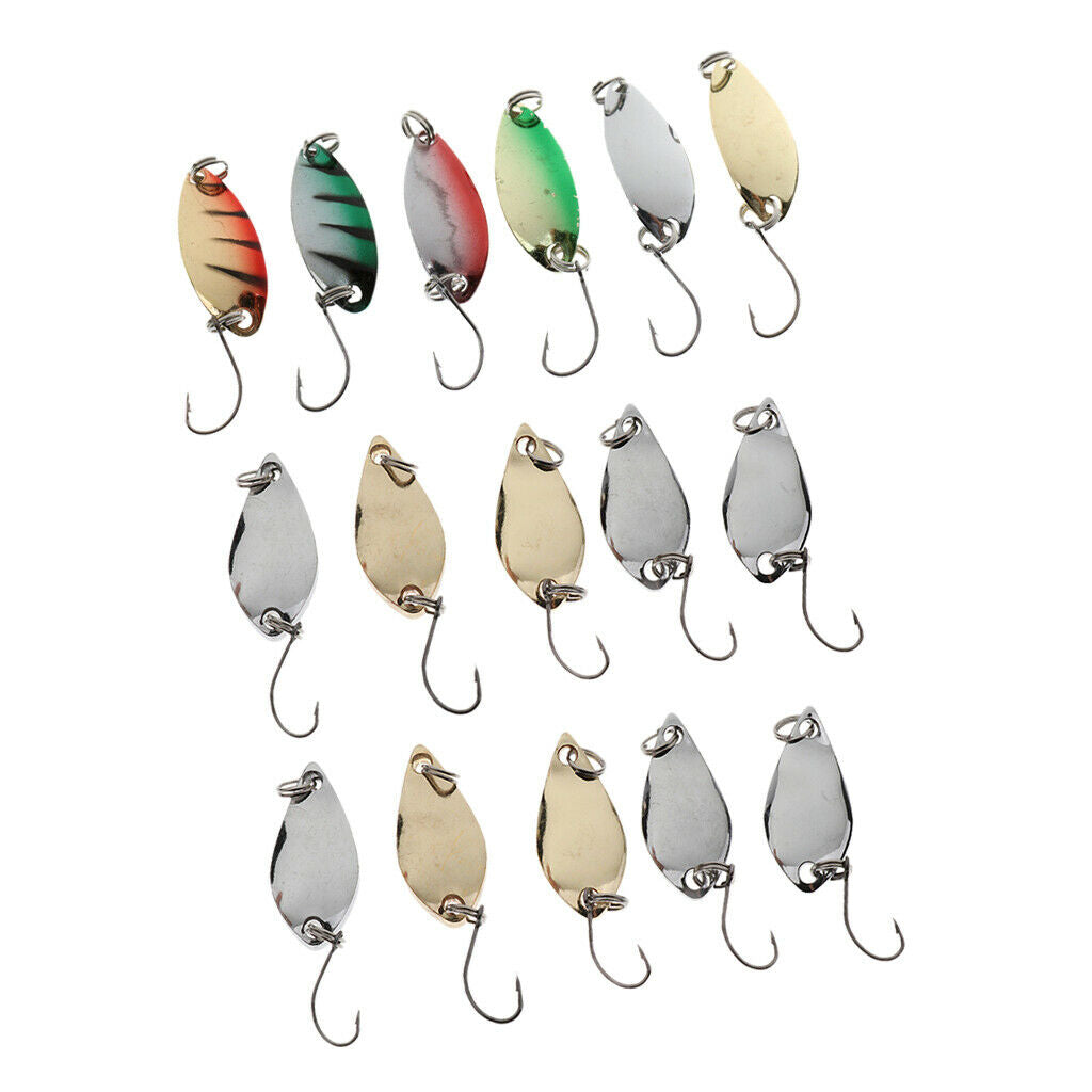 16pcs Assorted Fishing Spoon Lures Metal Hard Baits Sequins 2.5g/3.5g/5g/3g