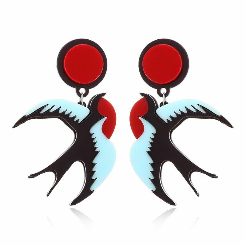 Bird Acrylic Drop Statement Earrings Freedom Swallow Stand Out Fashion Jewelry