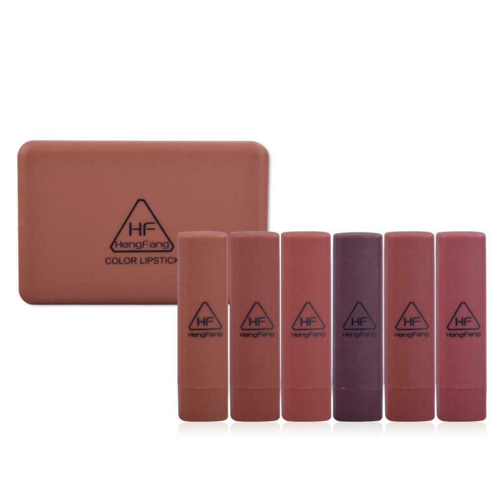 6x Long Lasting Lip Gloss Matte Velvet Lipstick Lip Cosmetic Makeup Set New