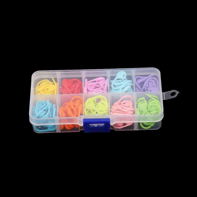 120Pcs Colorful Knitting Stitch Markers Crochet Locking Tool Craft Ring Holder