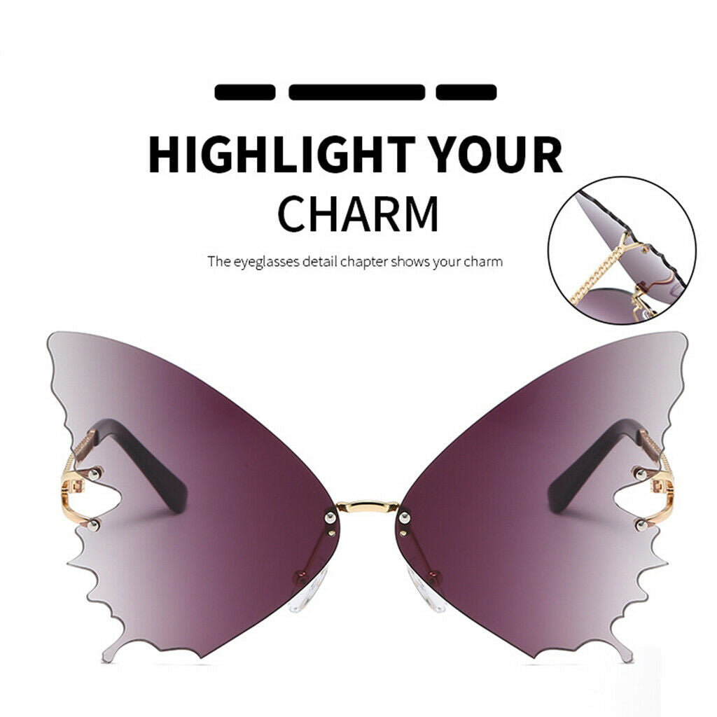 Cat Eye Sunglasses Oversized Fashion Butterfly Eyewear UV400 Gradient Gray