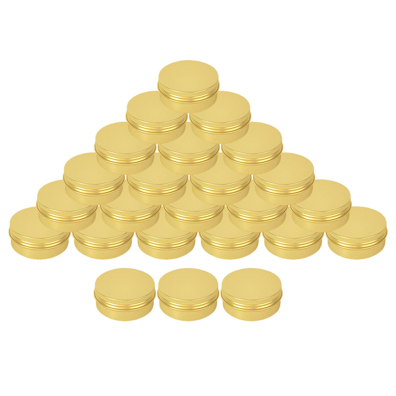 24x 15ml Golden Travel Empty Tin Cans Screw Top Round Aluminum Containers