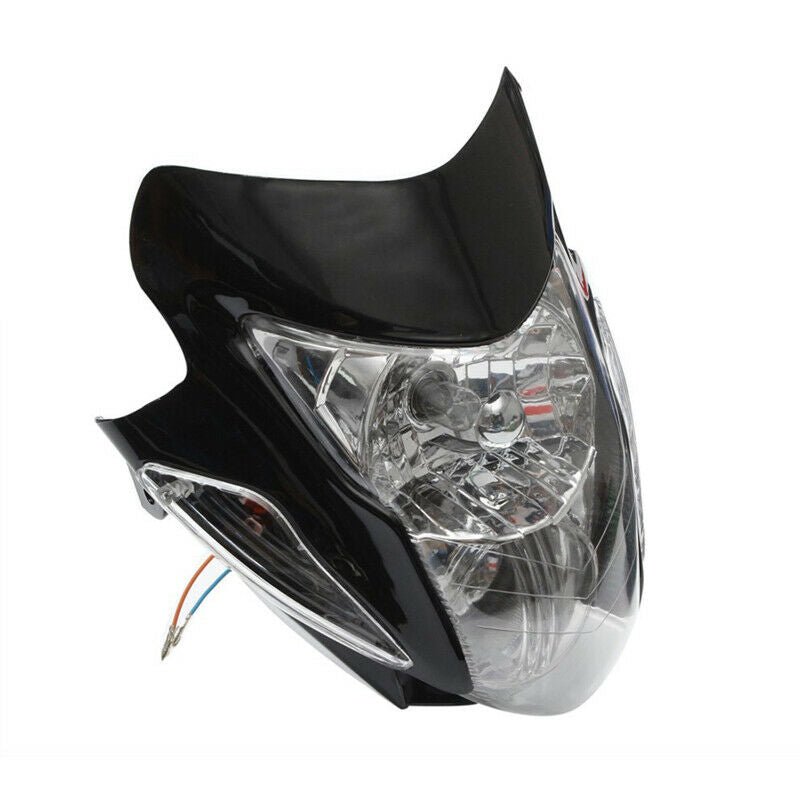 35W Motorcycle Off-road Headlight With Side Turn Signal Yellow Bulb Lamp Shell