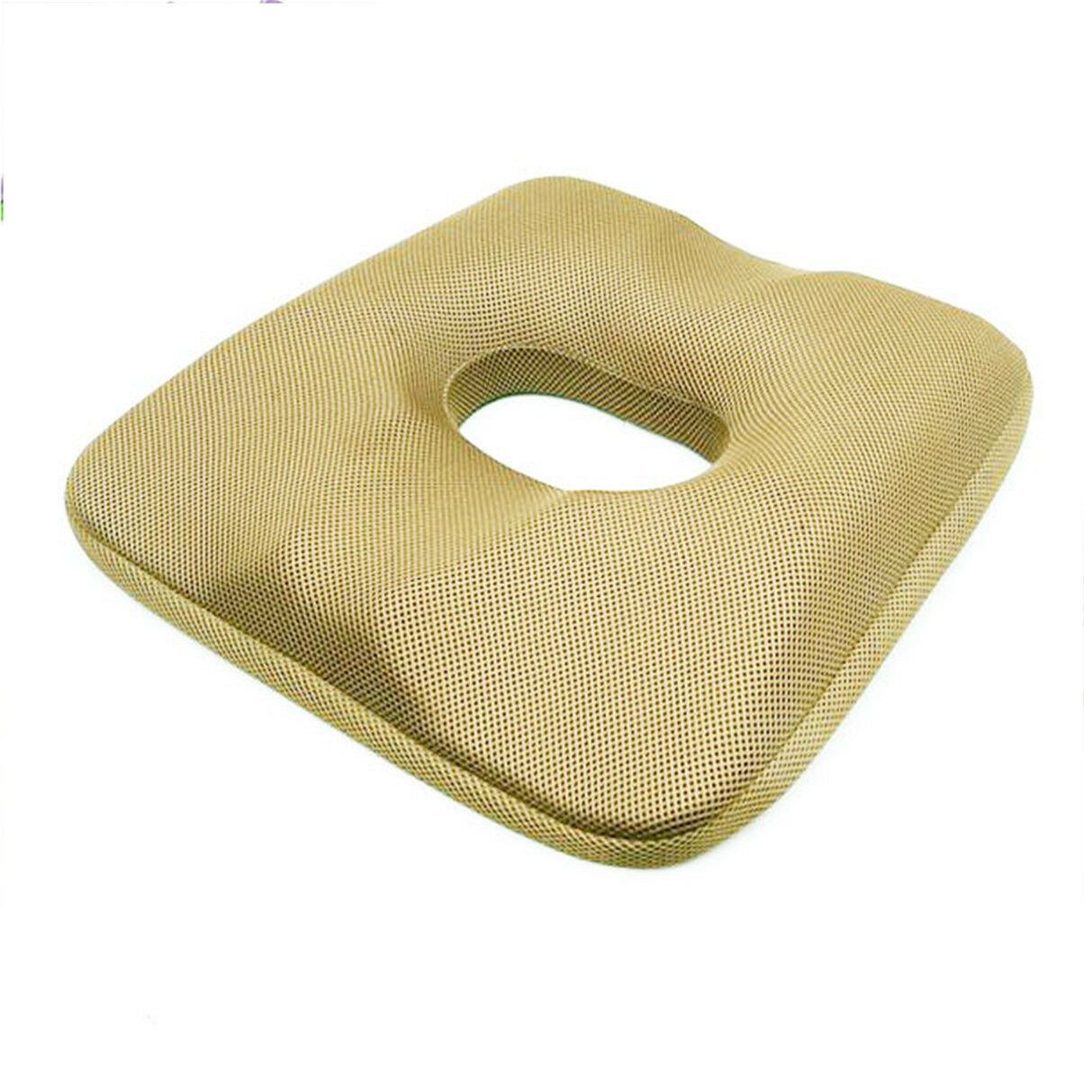 Khaki Comfortable Memory Foam Car Seat Cover Cushion Lower Hip Hemorrhoid Health