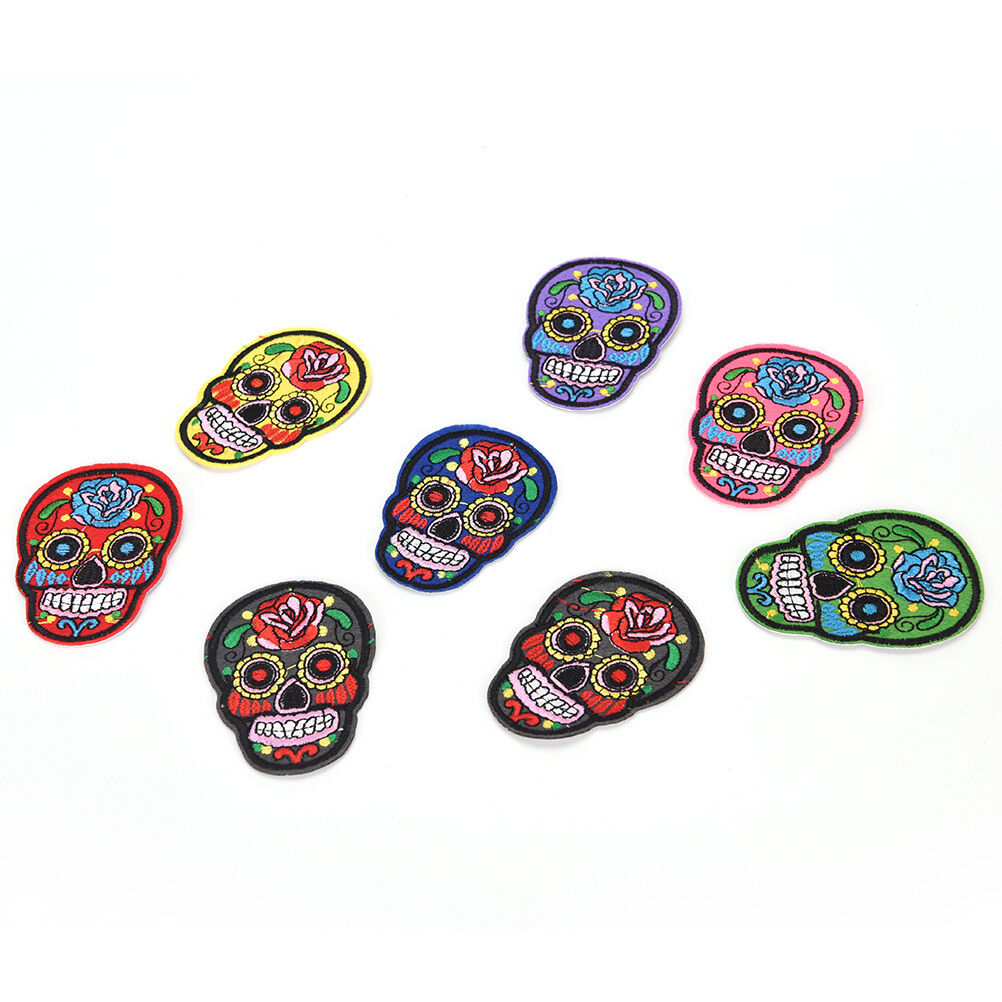 8Pcs iron on patches for clothes sew-on embroidered patch applique rose sk.l8