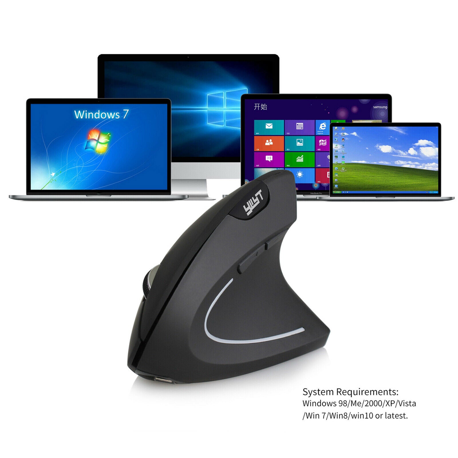 Wireless Vertical Mouse Mice Ergonomic Upright Game Mouse for Office Home