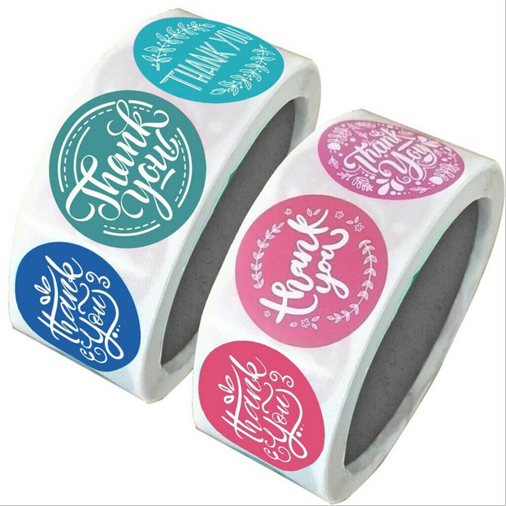 500x Per Roll Colorful Thank You Sealing Stickers Round Labels DIY Craft 1"