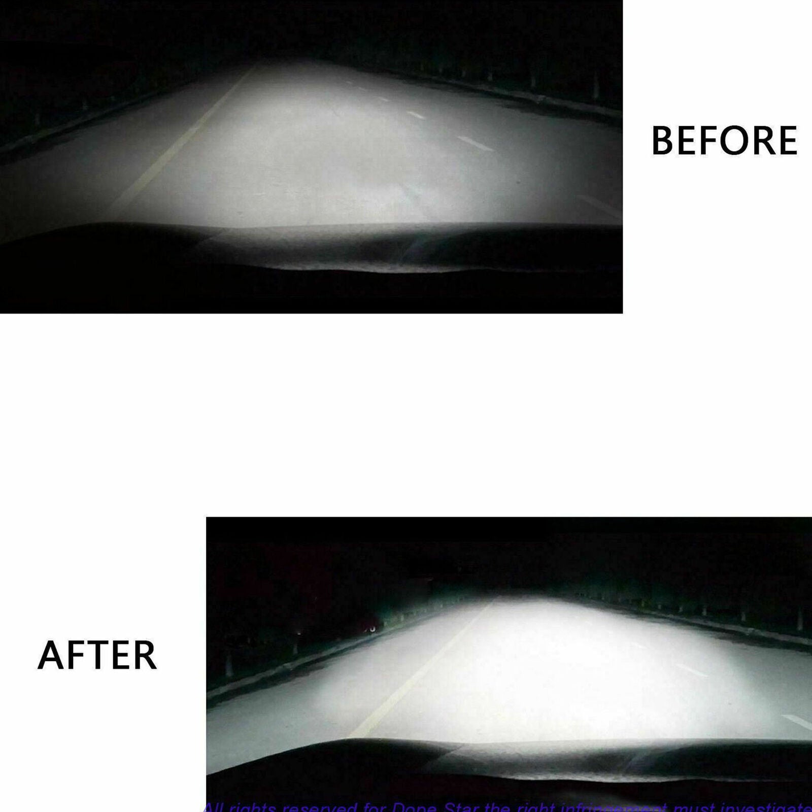 H1 COB Xenon 4x HID Car Headlight Hi/Lo Beam DRL Driving Lamp Bulb White 6000K