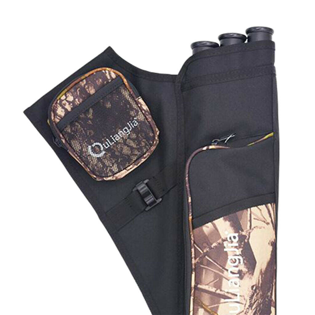 Three-Tubes Archery Arrow Hip Quiver Holder Adjustable Belt Bag Pouch Camo